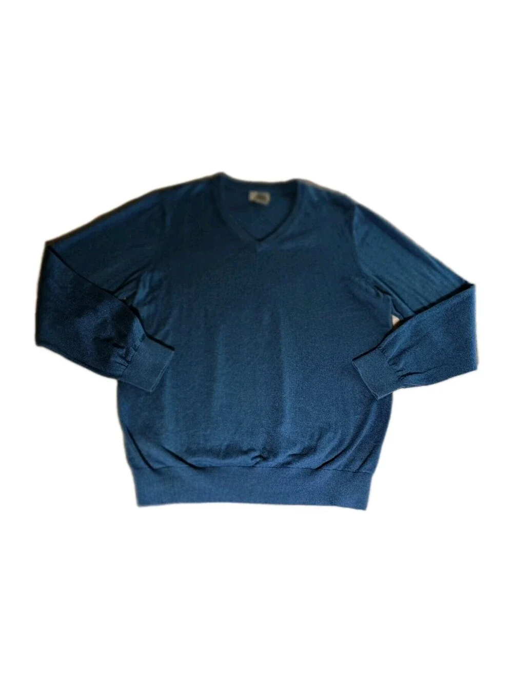 LL Bean V-Neck Sweater Mens L Cotton Cashmere Blend Lightweight Pullover